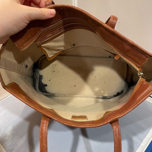 Used MCM Visetos German Brown Leather Gold HW Zippered Tote Bag Purse Auth Read! - Picture 12 of 16